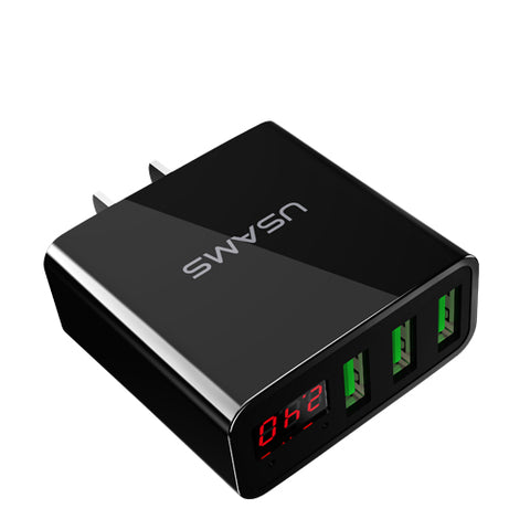 3 Port USB Charger LED Display