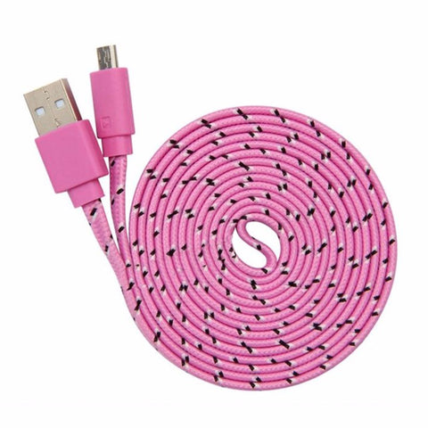 Fabric Nylon Braided Flat Micro USB Cord